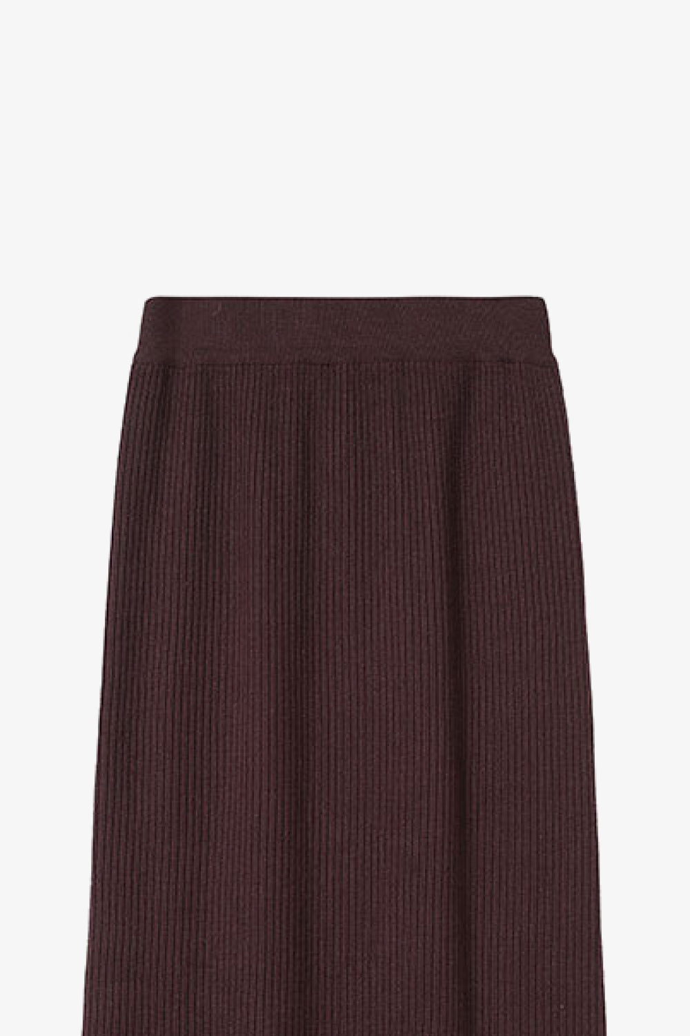 Lace Trim Rib-Knit Skirt