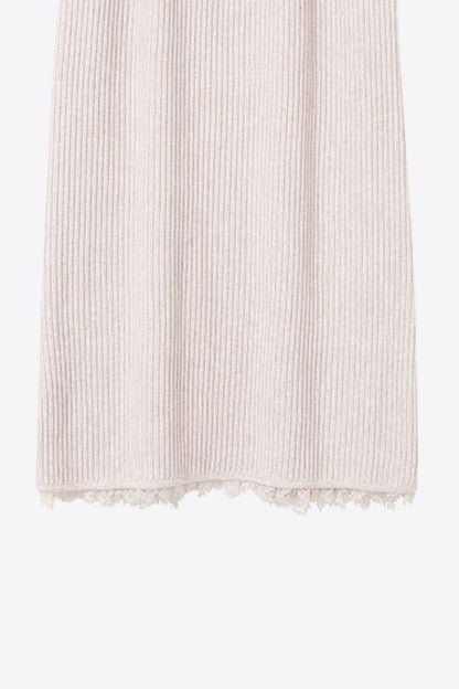 Lace Trim Rib-Knit Skirt