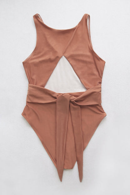 Cutout Crisscross Scoop Neck One-Piece Swimsuit